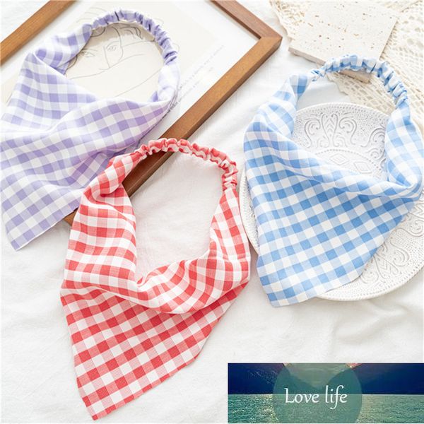 

summer style women bandanas plaid print triangle hair scarf hairbands for girls headbands fashion hair accessories turban factory price expe, Silver