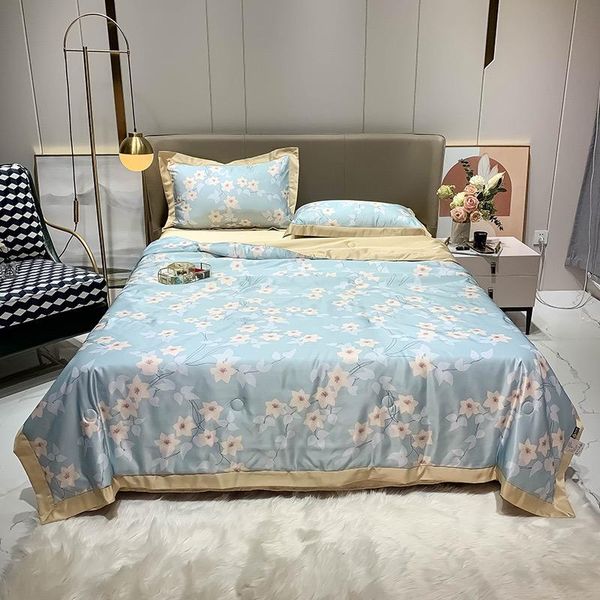 

washed silk summer cool thin quilt air conditioning comforter smooth breathable lightweight comfortable white blanket for adults comforters