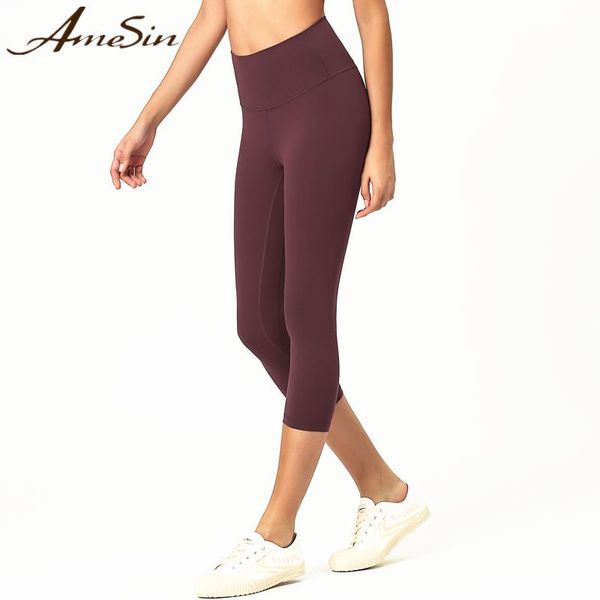 

yoga outfits amesin pants hidden pocket athletic capris gym exercise tights workout running leggings fitness sport gyl05, White;red
