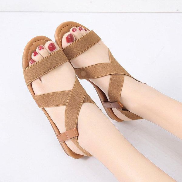 

women sandals fashion gladiator shoes flat ladies summer rome cross tied casual1, Black