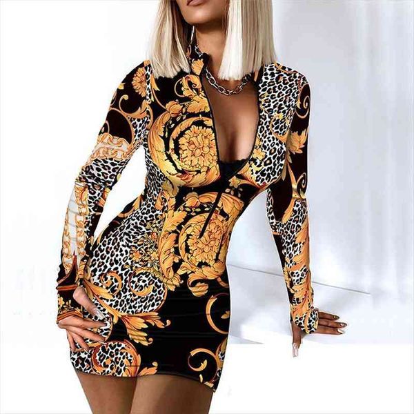 

high fashion office print short womens dress elegant v neck hip ruffle mini women autumn long sleeve simple party, Black;gray