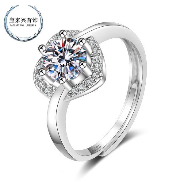 

ring classic heart-shaped diamond aaa zircon copper jewelry, Silver