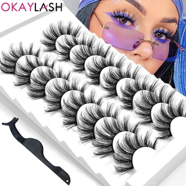 

false eyelashes okaylash wispy 3d mink lashes 5/8 pairs natural makeup fluffy volume dramatic long fake eyelash extension