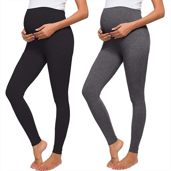 

35 solid color pregnant pants womens leggings exercise fitness sports leggins mujer, Black