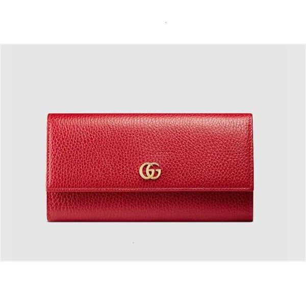 

long cases brand wallet card designer luxury wallets chain 456116 pouches key leather holders wallet purse clutches red leather, Black;red