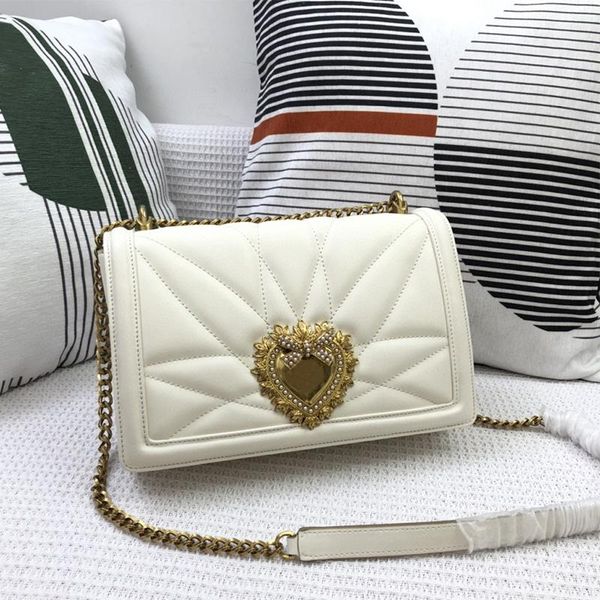 

evening bags vintage high-quality cowhide luxury golden heart chain handbag women's bag fashion shoulder all-match messenger lady