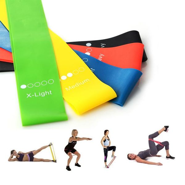 

5 level fitness yoga elastic resistance band rubber latex workout trainning exercise pull circle stretch strap bands
