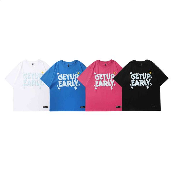 

vamtac 2021 summer new street style personality letters 3d printing fashion brand couple loose short sleeves, White;black