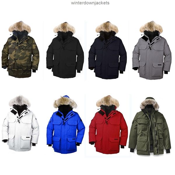 

canadian mens european size 90% goose down jacket real wolf fur jacket men s outdoor sports cold warm of man down coat, Black