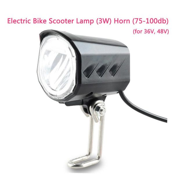 

bike lights ebike e-bike 36v 48v electric bicycle light with horn waterproof only 3w headlight set front