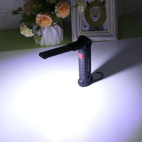 

portable lanterns 50lf 5 mode cob led work light torch usb rechargeable magnetic