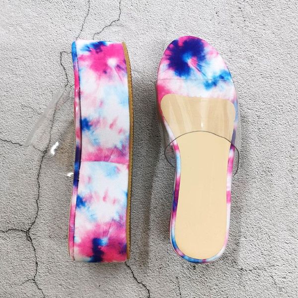

thick bottom 7cm high heels women summer sandals shoes fashion transparent colorful wedge female beach platform, Black