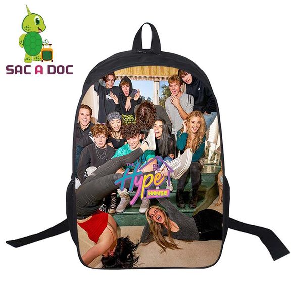 

backpack mochila 16inch travel backpacks bookbag the hype house charli damelio school boys kids for girls bags