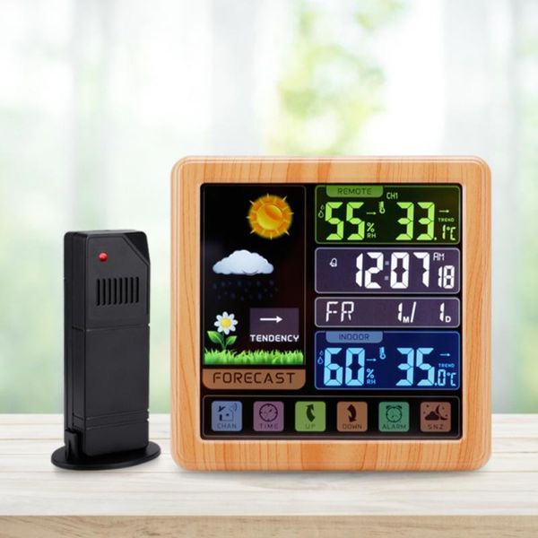 

smart home control lcd digital temperature humidity meter weather station wireless indoor outdoor thermometer snooze dual deskclock deco