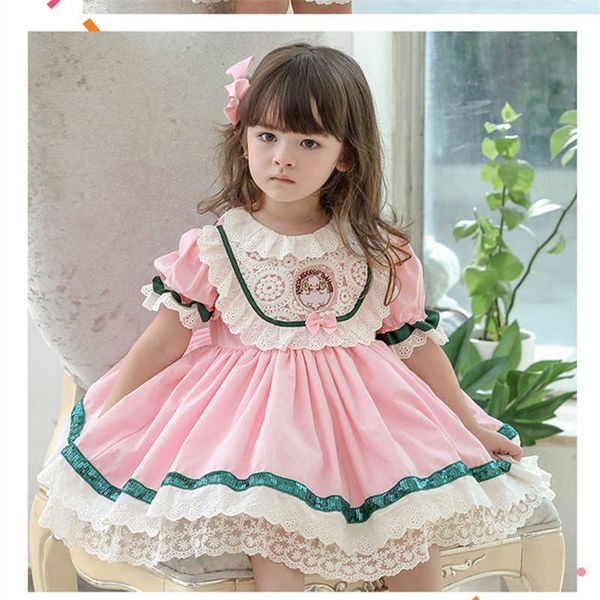 Hildren Boutique Espanhol Vestidos Florais para Bebés Meninas Turquia Vintage Frocks Infantil Batening Vestido ToDdler Vestido Q0716