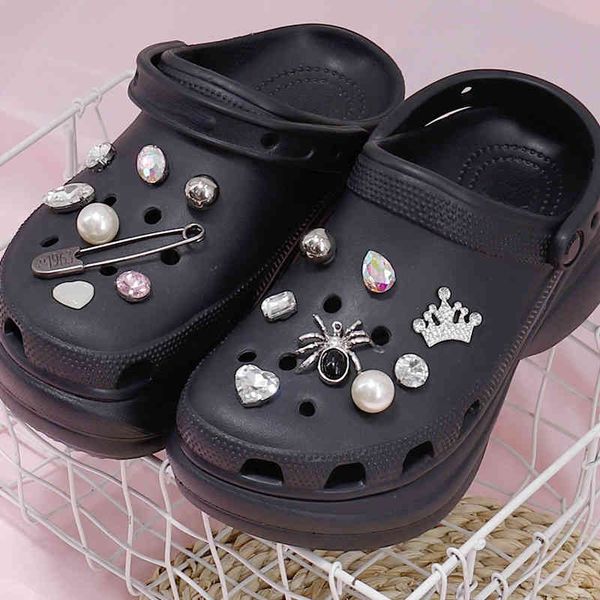 

punk croc charms rhinestone diy shoe buckle fashion all-match shoes accessories, Bronze;silver