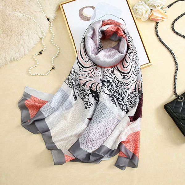 

2021 scarf women print, Blue;gray