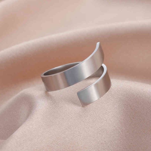 

skyrim minimalist silver color open ring women stainless steel adjustable finger geometric jewelry valentine's gift