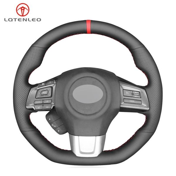 

steering wheel covers lqtenleo black genuine leather diy hand sew car cover for wrx (sti) 2021-2021 levorg