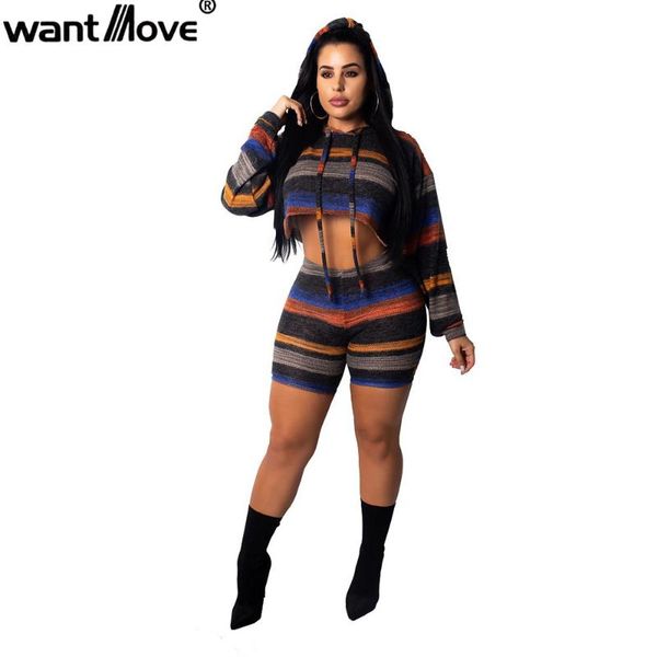 

women's two piece pants wantmove 2021 autumn fashion two-piece european and american long-sleeved hooded jacket tight shorts wm478, White