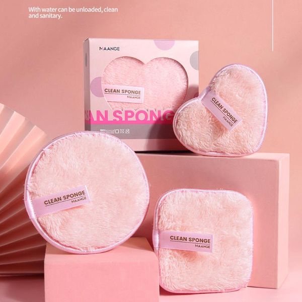 

sponges, applicators & cotton 3pcs/pack reusable makeup remover pads microfiber washable rounds cleansing facial tools make up removal pad