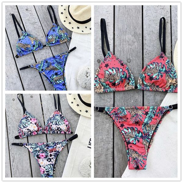 

2021 new bikini leopard print lace up womens swimsuit split, White;black