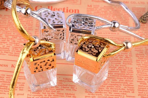 

refillable square bottle with a cover car ornaments perfume glass empty 100pcs/lot storage bottles & jars