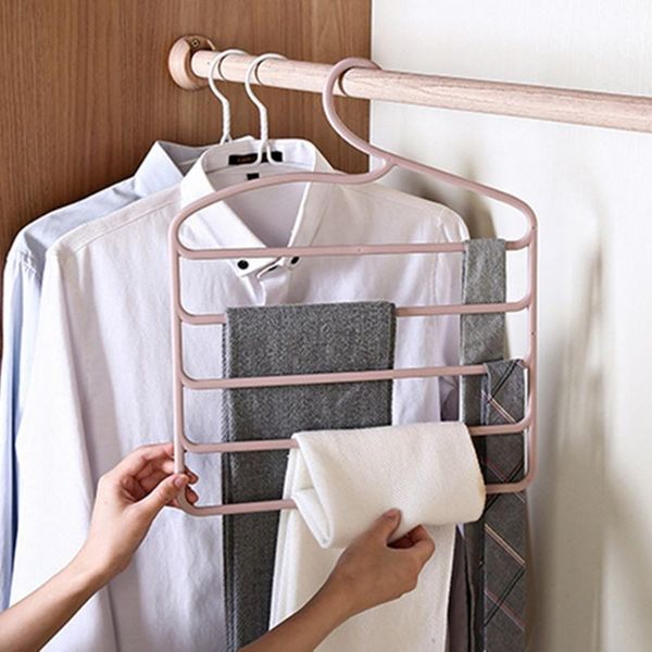 

hangers & racks holders non slip pants multifunctional saver tie scarf rack 5 layer storage towel silk clothes organizer space