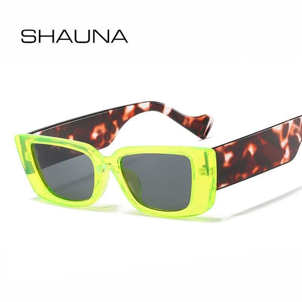 

sunglasses shauna fashion fluorescent green ins orange blue vintage leopard legs small rectange shades uv400, White;black