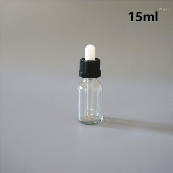 

storage bottles & jars 5/10/15/20/30/50/100ml reusable clear essential oil bottle black rubber head dropper cap anti theft glass container