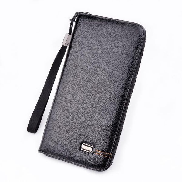 

wallet men long purse wallets with coin pocket zipper business card holders large capacity male clutch w024, Red;black