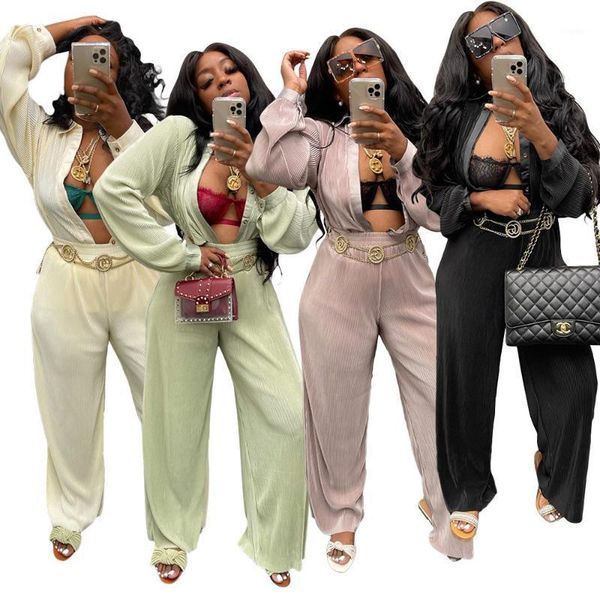 

women's two piece pants ym221 2021 latest leisure hole strip two-piece set wholesale without belt, White