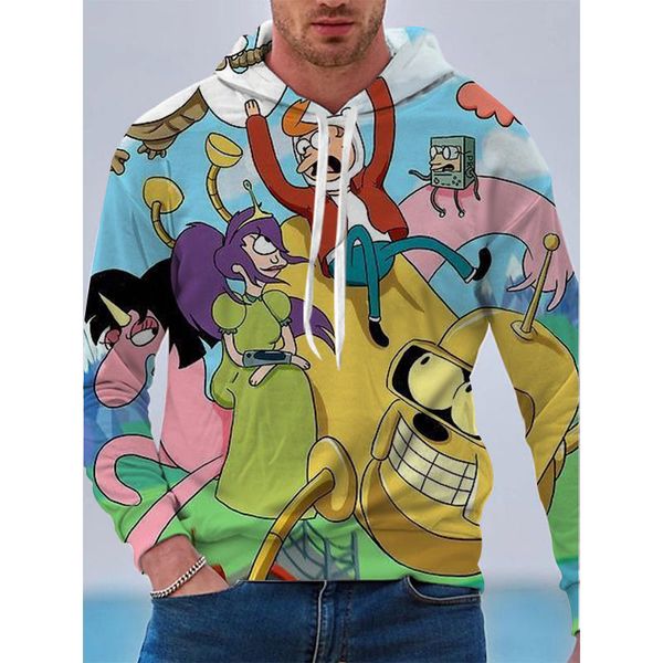 

the latest trendy male pattern for men is a 3d printed anime hoodie visual impact party punk goth round neck american sweater hoodie, Black