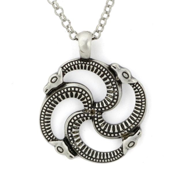 

selling jewelry pirate viking snake necklace tide men's titanium steel pendant, Silver