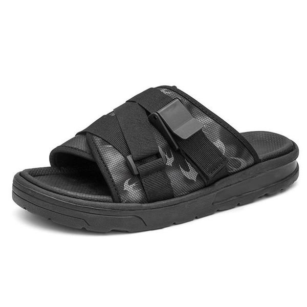 

slippers 2021 arrivals men's summer slides slip on breathable cool beach sandals lightweight mesh casual for men size 39-45, Black