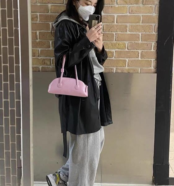 

evening bags 2021 spring and summer candy color series retro oil wax leather baguette casual all-match long handle one-shoulder armpit bag