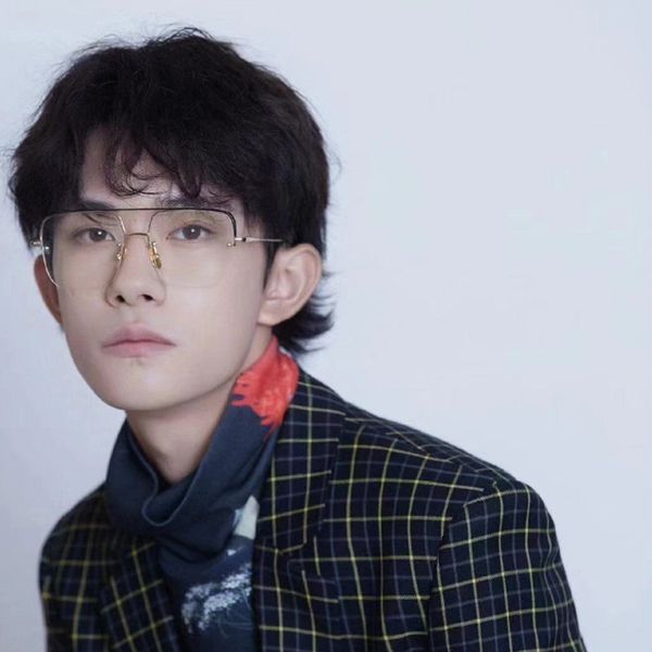 

design ins net red half frame versatile flat lens easy to close qianxi same type square female anti radiation sunglasses male, White;black