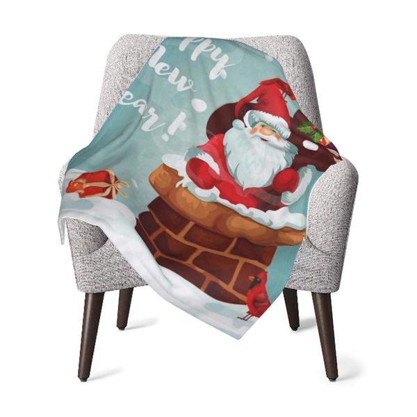 

baby swaddle wrap blanket happy new year christmas santa claus rabbit soft plush receiving baby blanket personalized baby boy