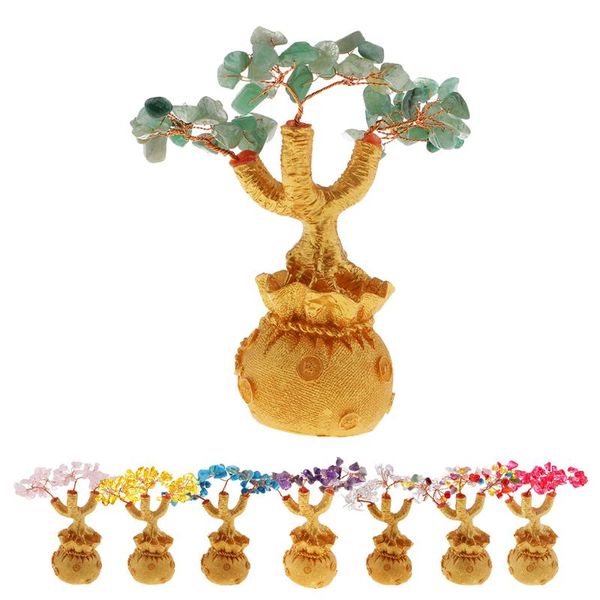 

feng shui crystal money tree bonsai style wealth luck home decoration decorative objects & figurines