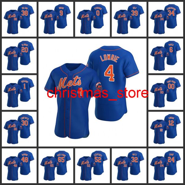 Jersey Männer Frauen Jugend #48 Jacob deGrom 24 Robinson Cano 1 Amed Rosario 12 Francisco Lindor Custom Royal