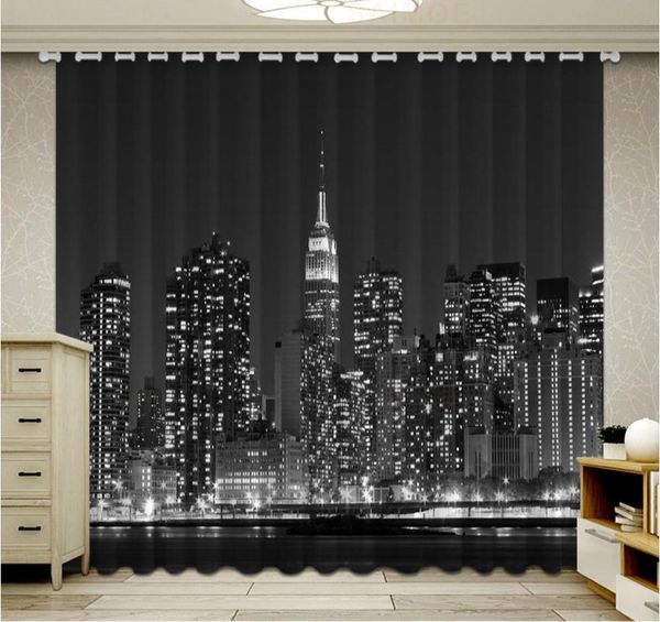 

curtain & drapes black york architectural curtains fashion custom 3d night city lighting luxury blackout bedroom living room
