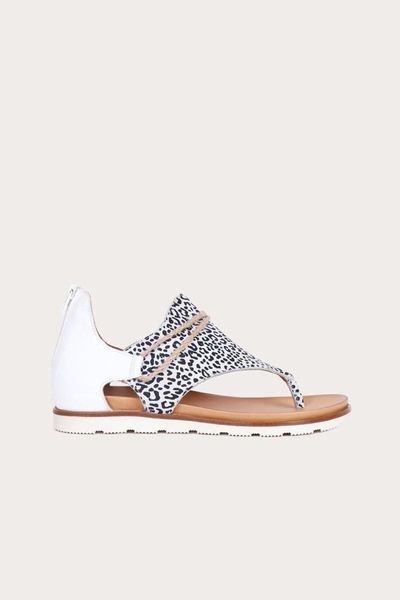 

sandals white leather women flat, Black