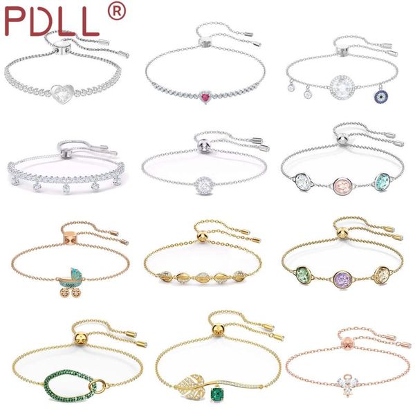 

link, chain pdll fashion jewelry swa1:1 exquisite eye love leaves retractable women's bracelet is the gift for friends, Black