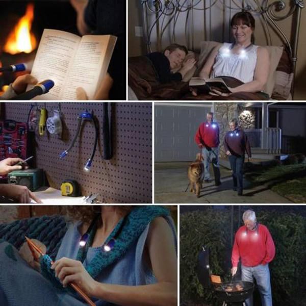 

book lights flexible handsled neck light reading lamp night camping he