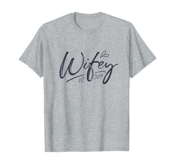 

wifey est 2019 newlywed tshirt hubby wifey couple gift tee, White;black