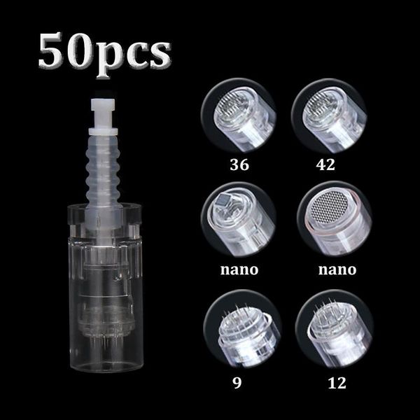 

tattoo needles 50pcs electric derma pen bayonet cartridge for auto microneedle 9pin needle tip