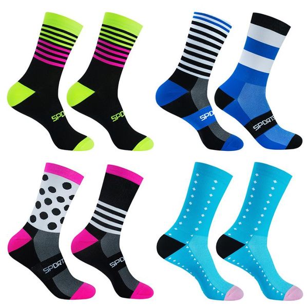 

sports socks team high pro quality cycling mtb running bike colors many basketball professional professi, Black