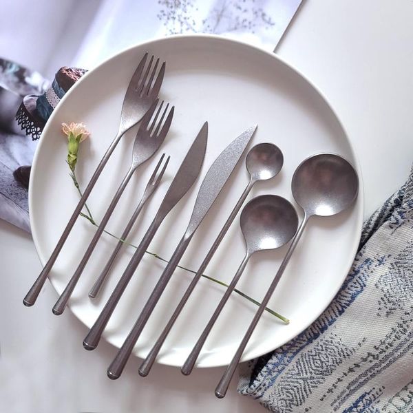 

dinnerware sets gh a68 retro japanese household long handle western tablewares set dinner dessert knife and fork coffee stiring spoon
