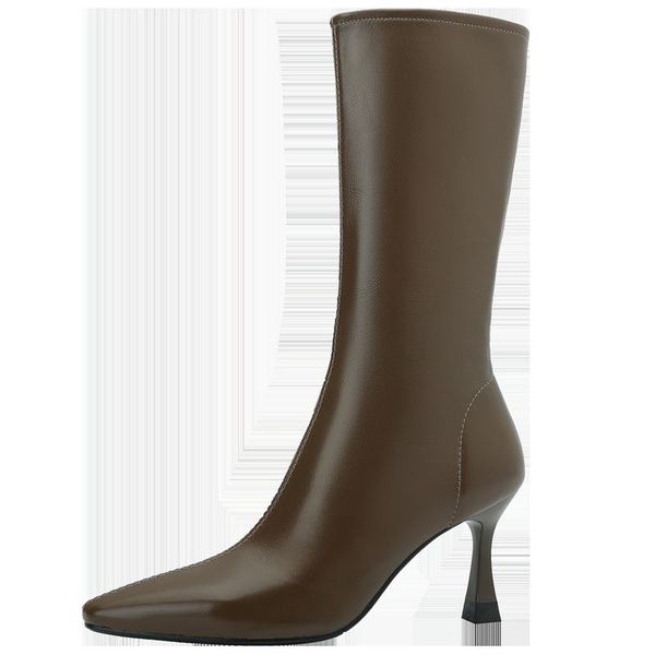 

boots 2021 winter short plush women's shoes flat pu cross strap cotton pr490, Black