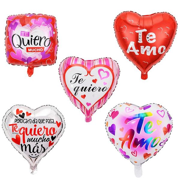 

10pcs/lot 18inch heart balloons wedding valentine's days i love you aluminium foil helium globos decoration party
